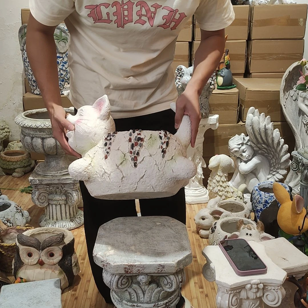 合成树脂胖猫花盆