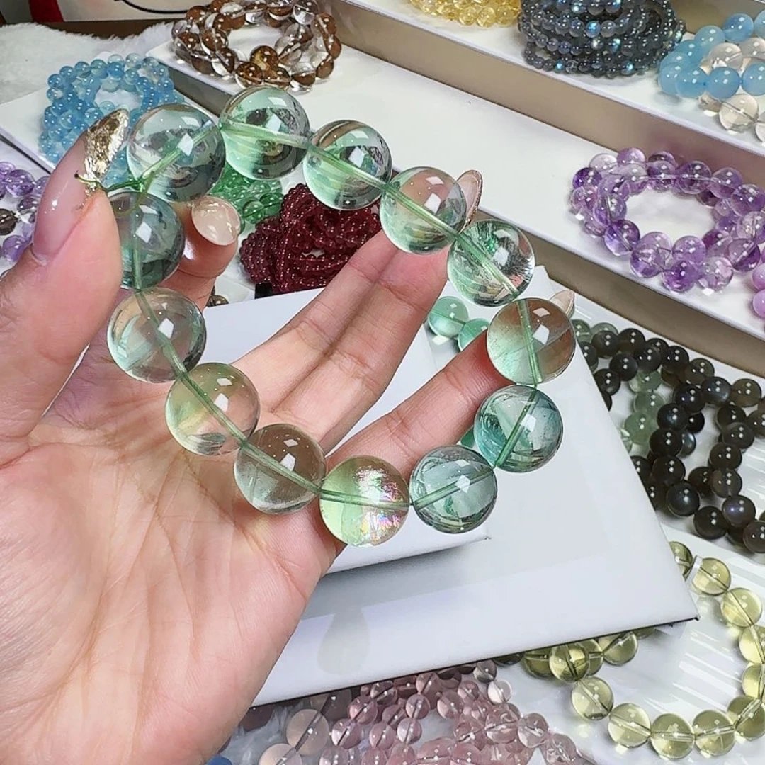 水晶手链未镶嵌福****7绿莹石17