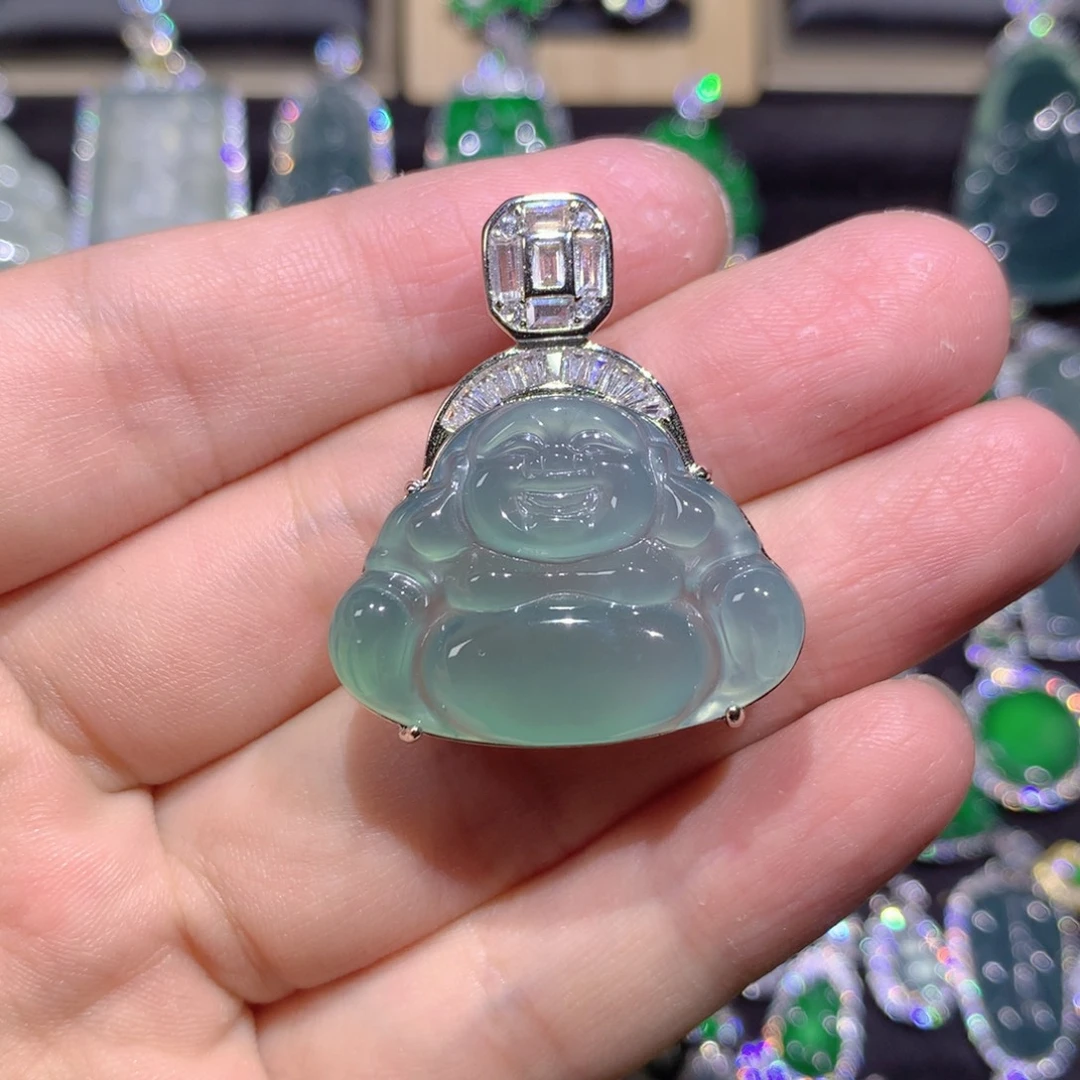 翡翠未镶嵌吊坠(赠链)