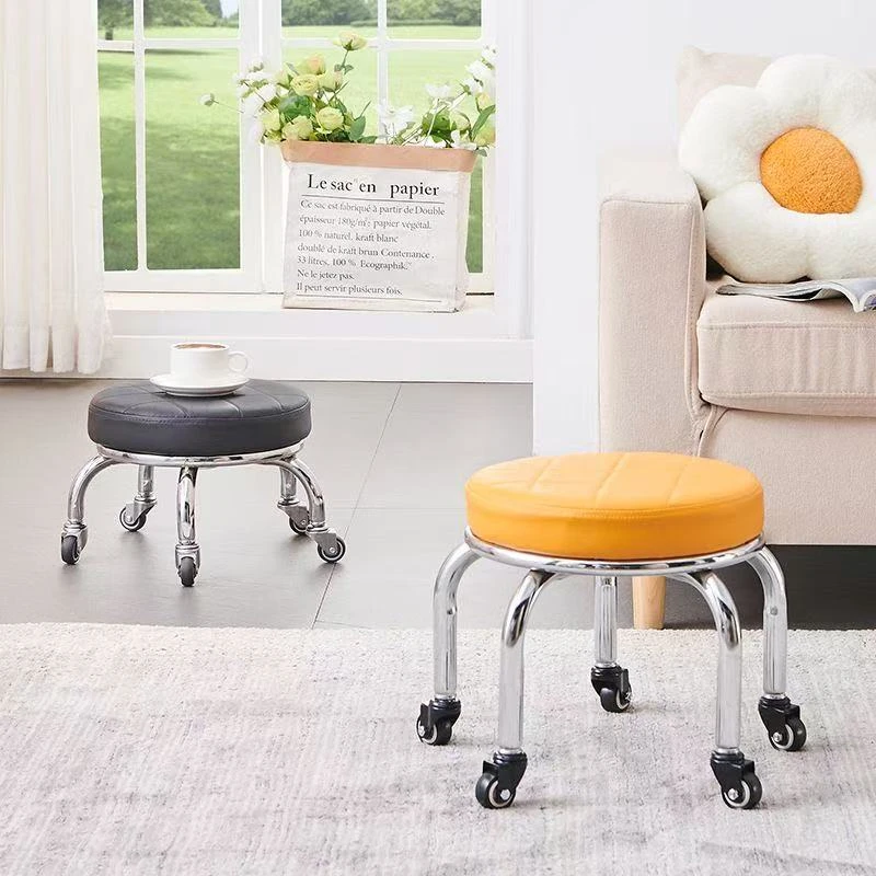 静音万向轮可移动家用圆凳带娃美缝修脚矮凳
