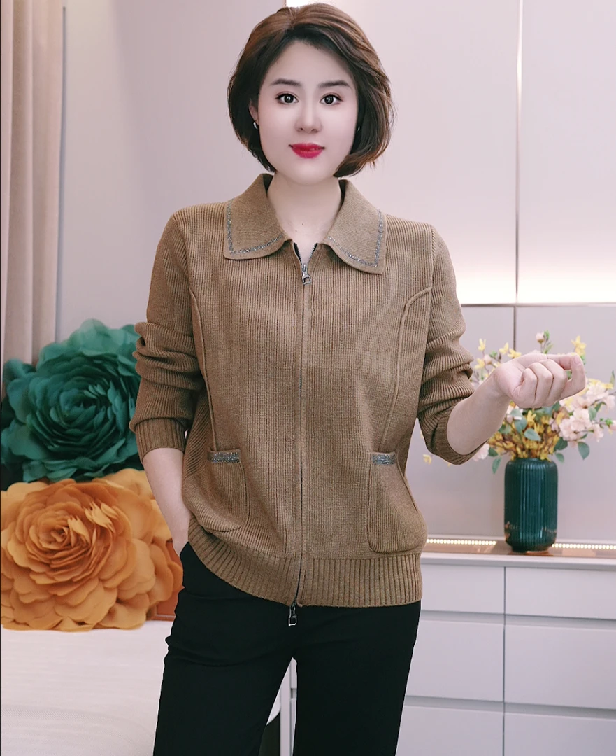 2025早春新款宽松百搭时尚开衫毛衣保暖舒适针织衫两种穿法高级感