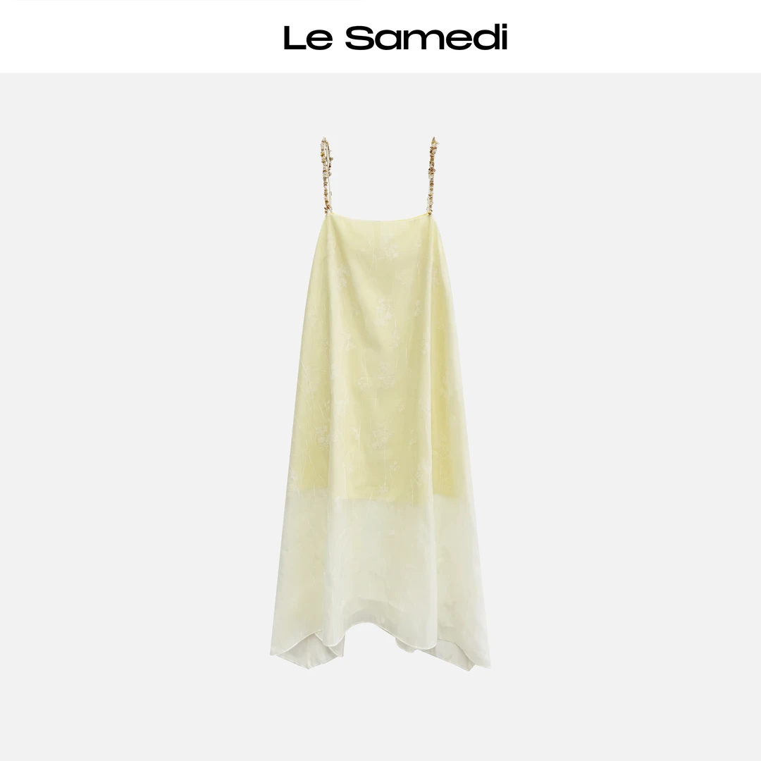 Le Samedi【金滩拾贝】深海精灵 立体提花自然系贝壳吊带连衣裙