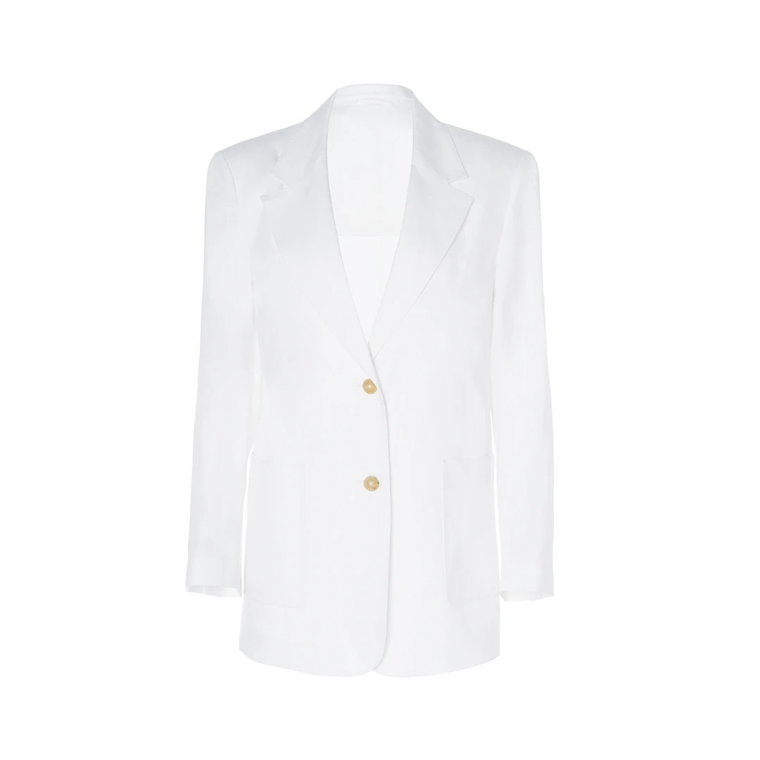 LYNEE  简约宽松100亚麻西装外套女气质西服静奢风LGB2FSW075