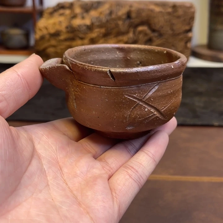 备前烧作品备前烧作品金重陶阳，有冲线