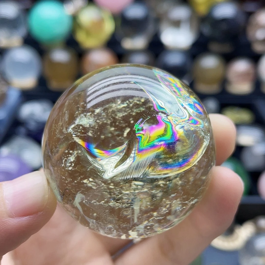 水晶珠宝半成品未镶嵌天然黄水晶47.8mm