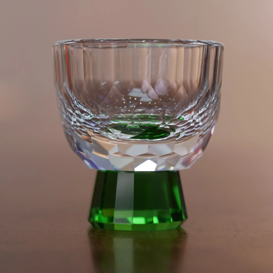 单杯-耐热水晶玻璃（绿底）@463