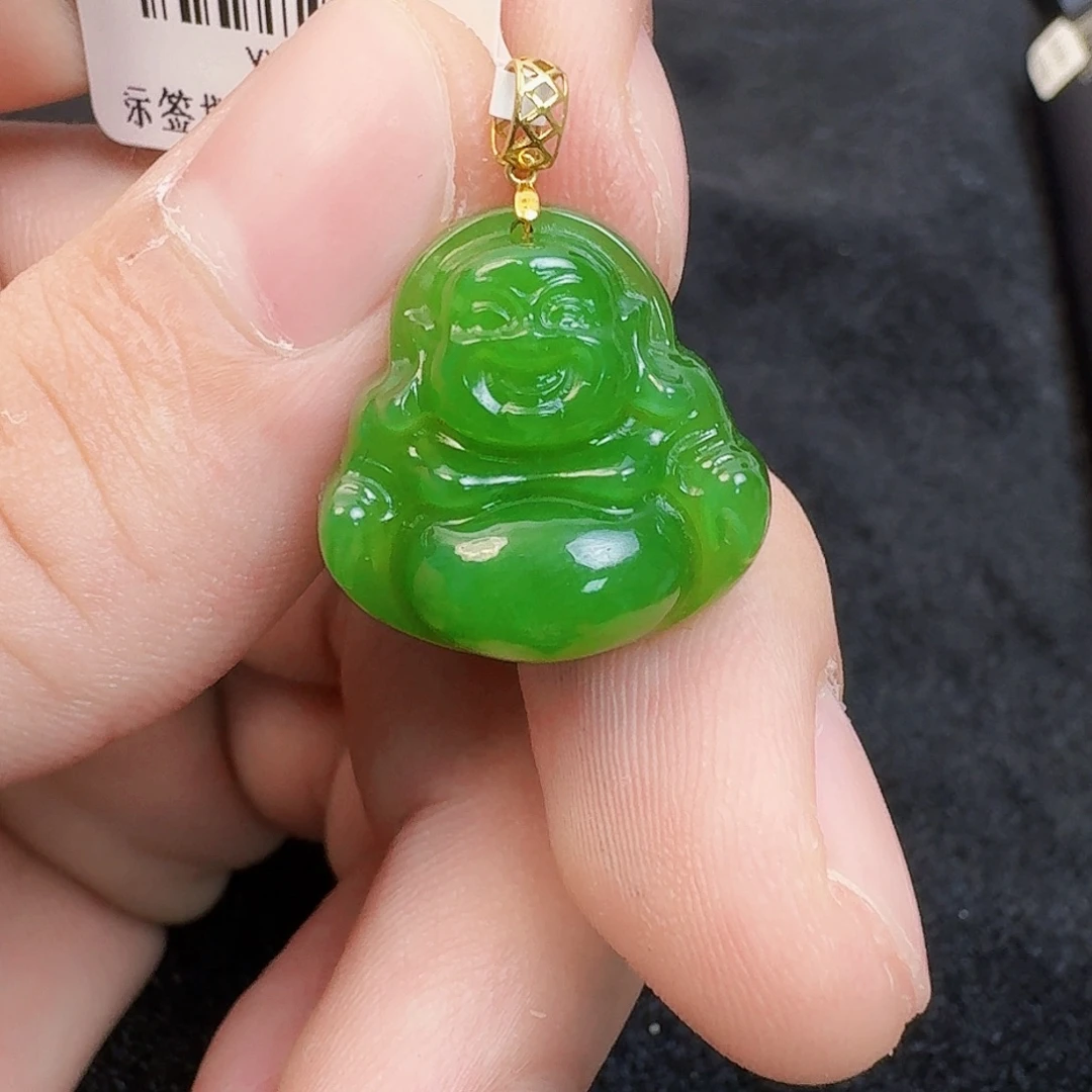 和田玉18K金镶嵌颈饰