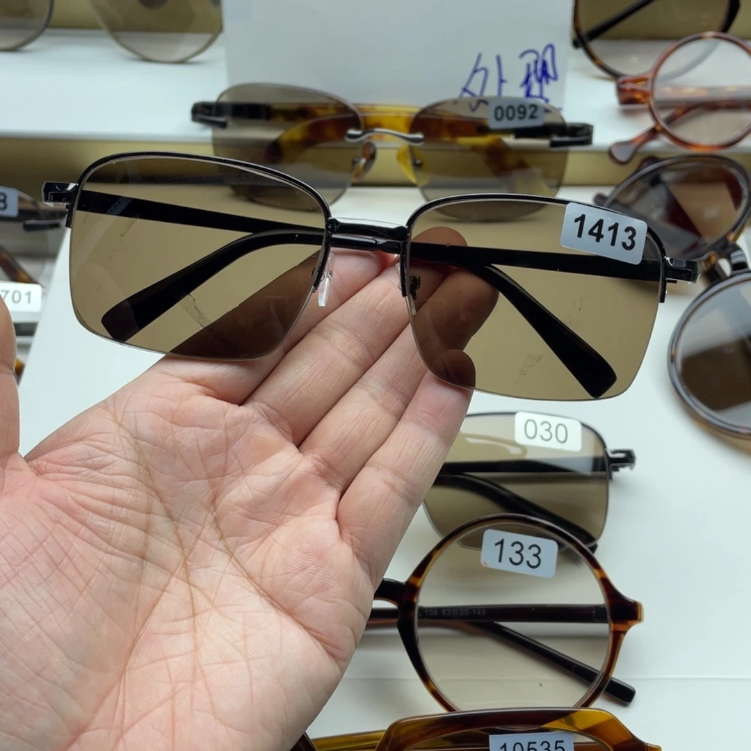 茶水晶半框眼镜 1413