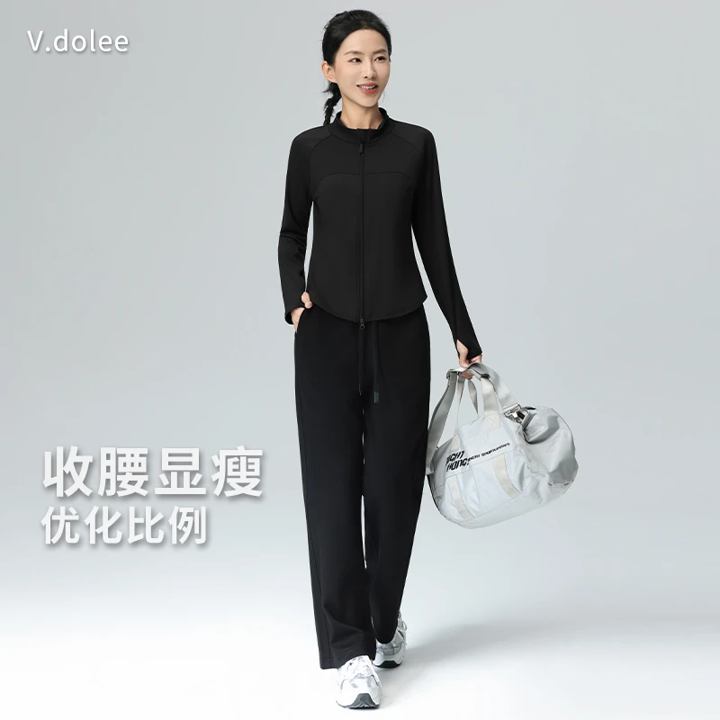 【双收腰】秋季速干休闲瑜伽服套装宽松显瘦跳操运动健身跑步7005