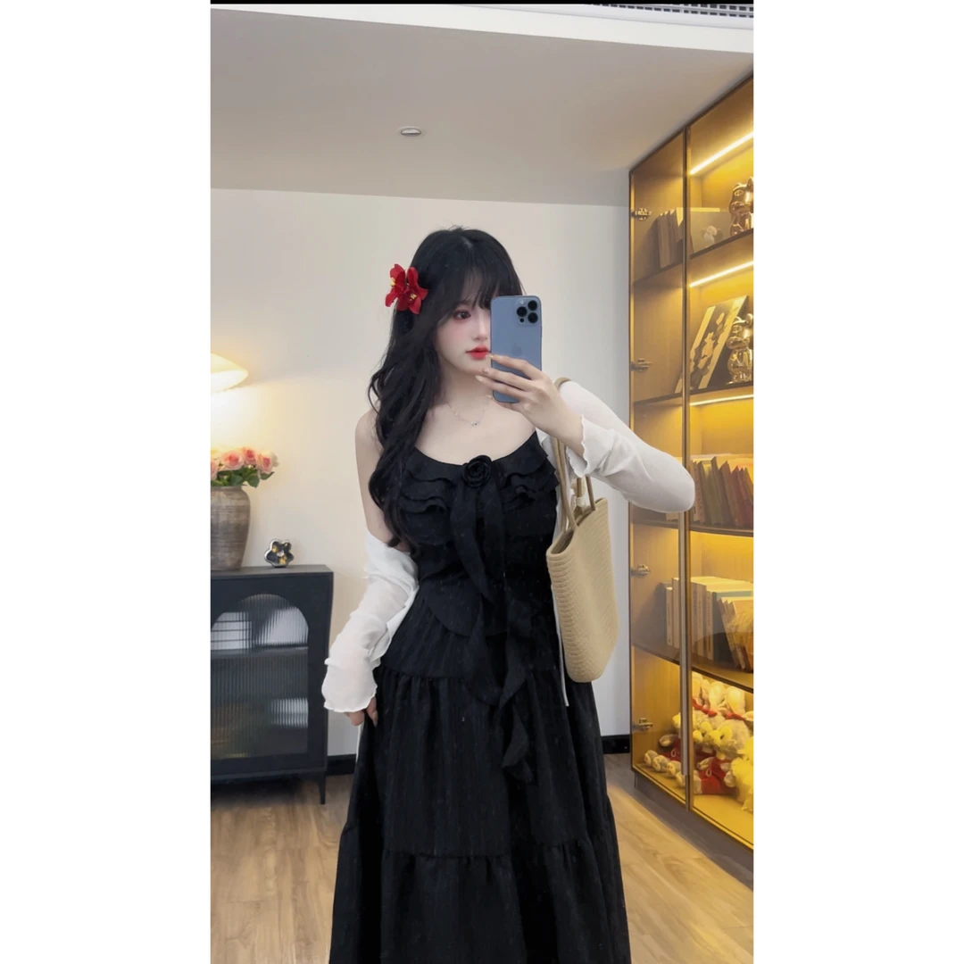 【浪漫主场】7769+6067微胖纯欲辣妹吊带半身裙套装度假显瘦两件套