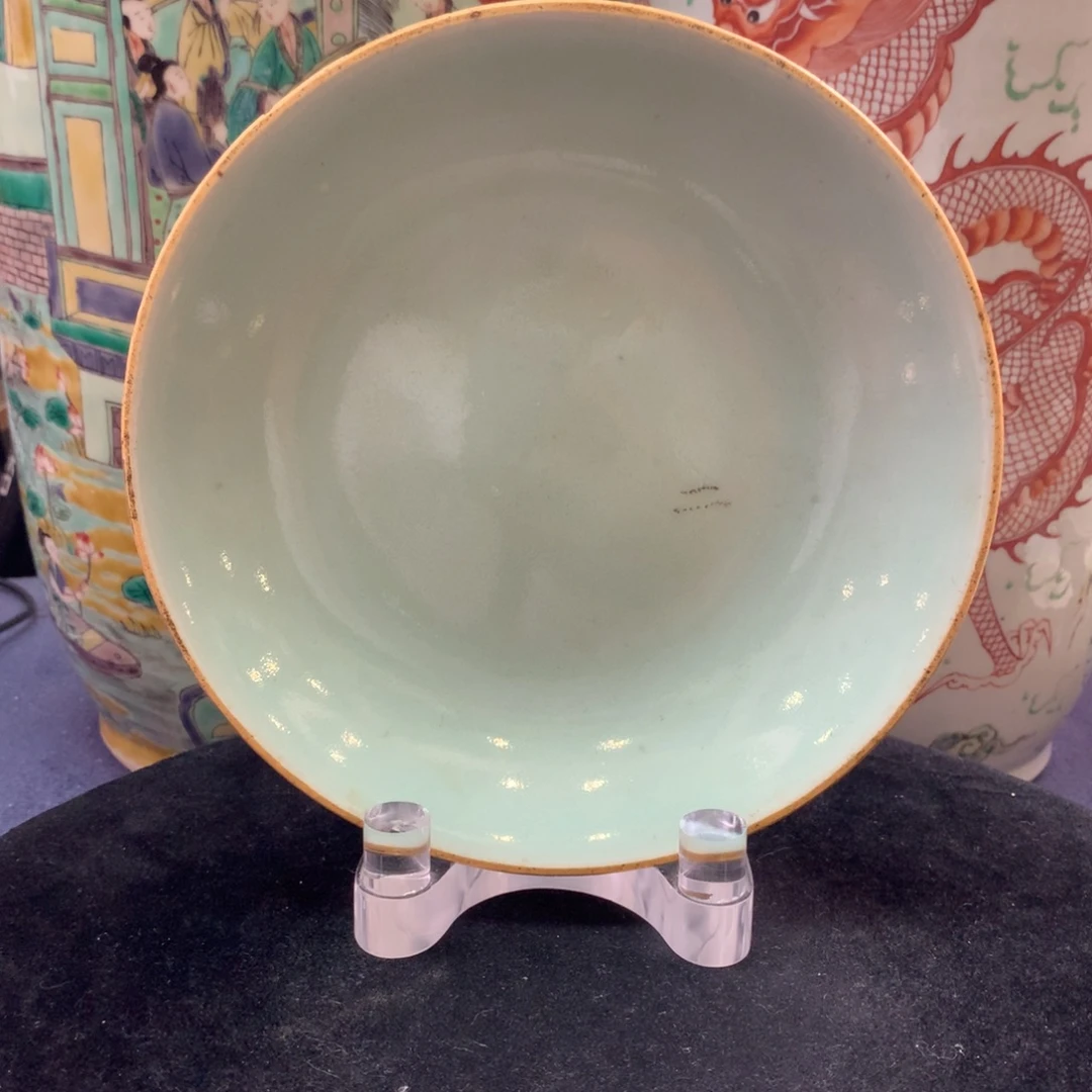 盘12805瓷器—豆青釉盘