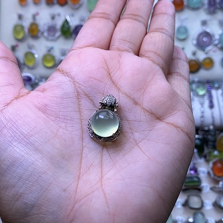 岫玉银S925镶嵌颈饰