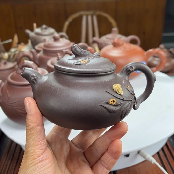 紫砂茶壶紫砂花茶