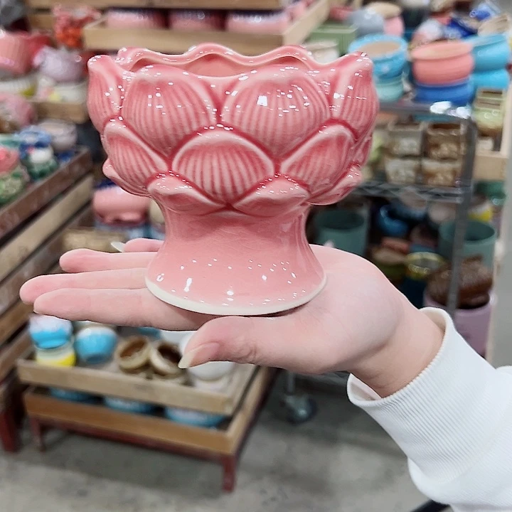 有孔.凑满10元发货多肉陶瓷花盆！