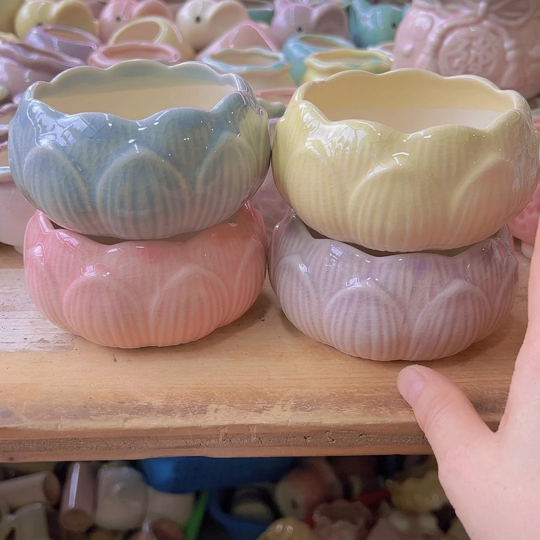 陶瓷花盆当场满12包邮