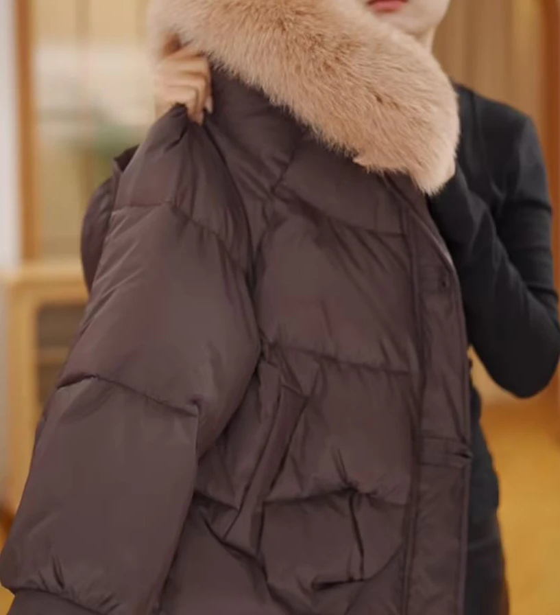 【MM】新年必备| 爆款洋气时尚百搭保暖纯色冬季大毛领厚外套