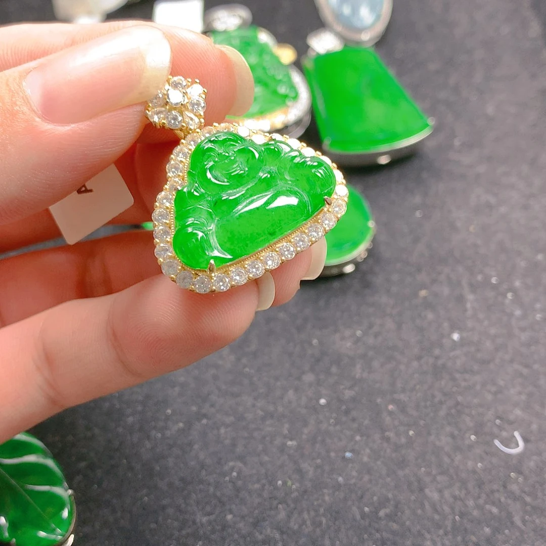 颈饰银S925镶嵌翡翠翡翠