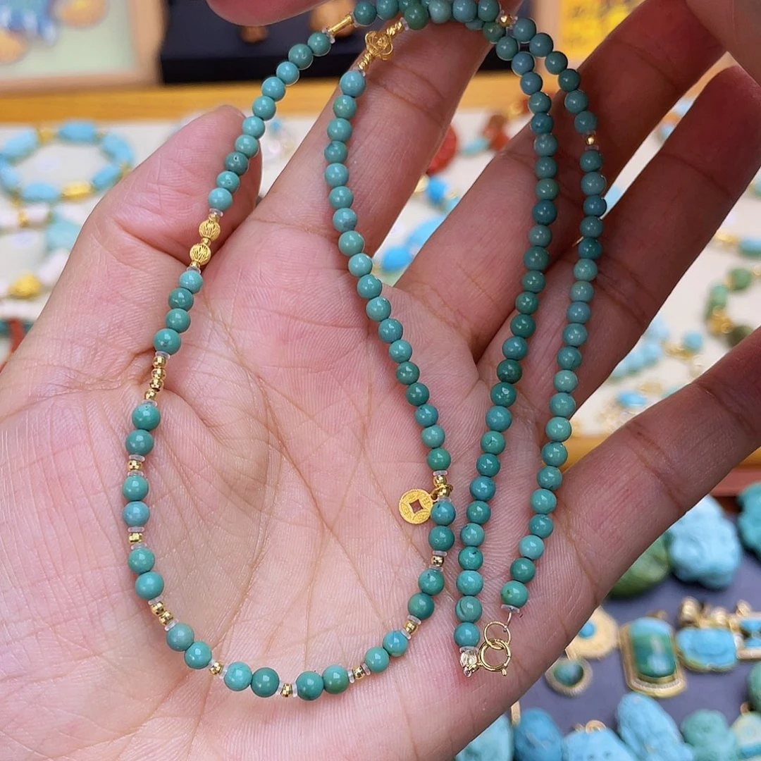 绿松石18K金镶嵌项链