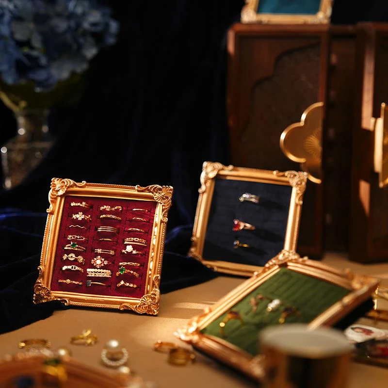 首饰展示架 北欧风创意相框戒指托盘展示架首饰收纳台饰品陈列