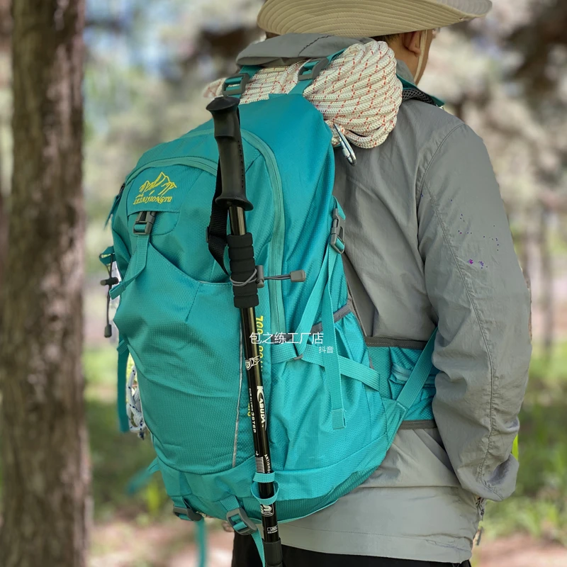 送雨罩防水35L大容量户外登山包徒步旅游旅行背包轻便双肩包运动