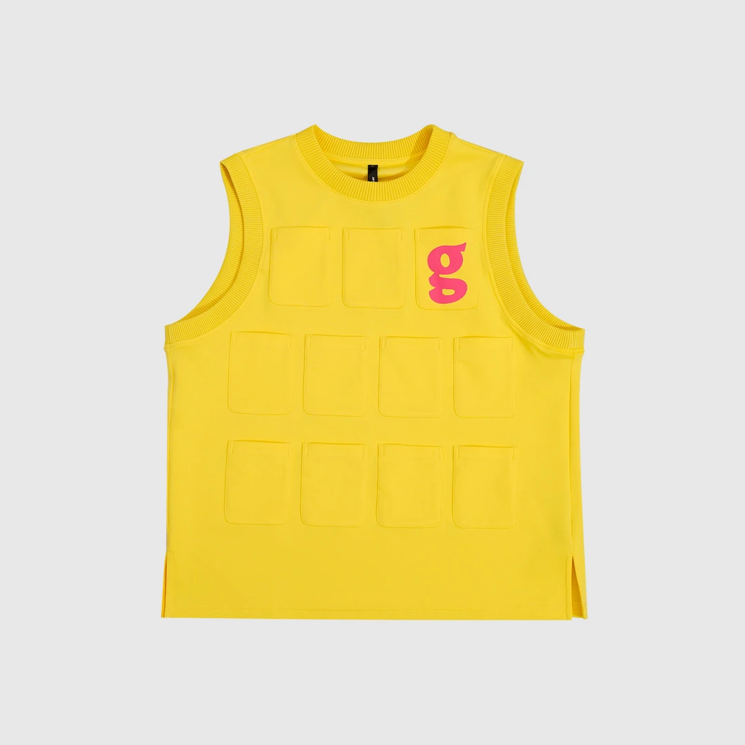 GGAHOLIDAY夏季时尚多口袋设计马夹宽松休闲无袖马甲-152408/353