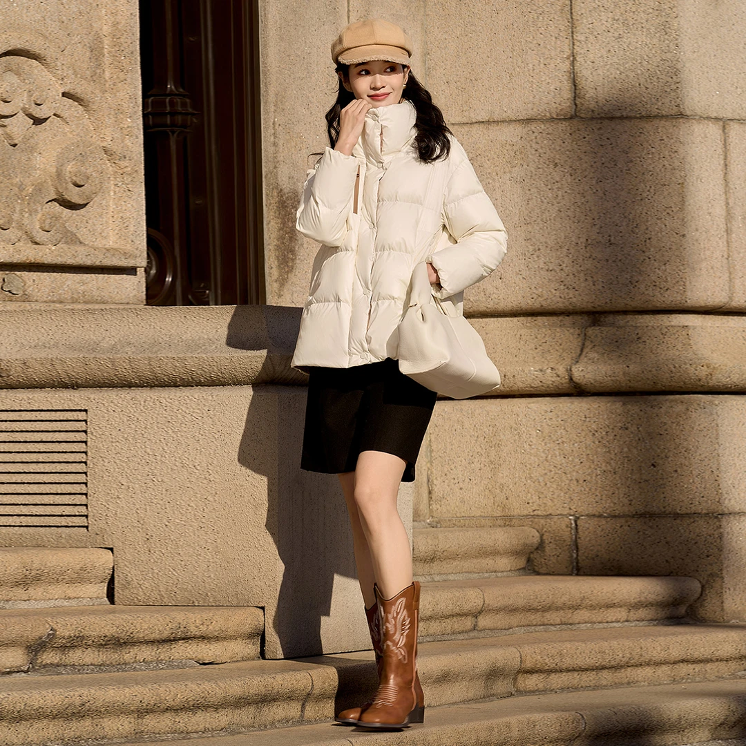 【谷邦L+】90白鸭绒短款羽绒服女2024冬季新G3466442