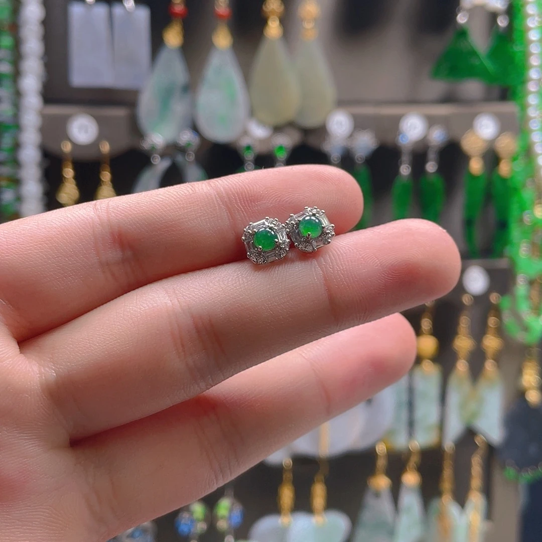 翡翠未镶嵌耳饰翡翠