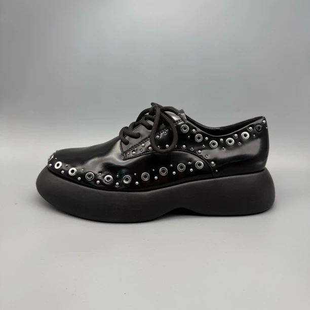 ph003 黑色系带潮流乐福鞋 时尚百搭