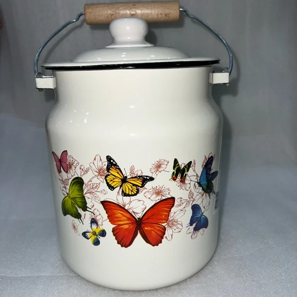 乌克兰原装进口正品搪瓷3.3升提桶大容量油桶加厚新款牛奶储物罐