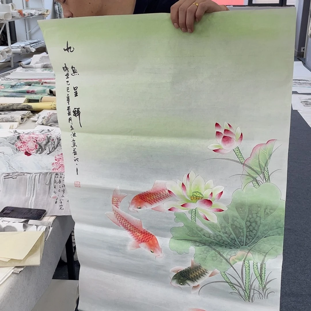 国画纯手工制作的一