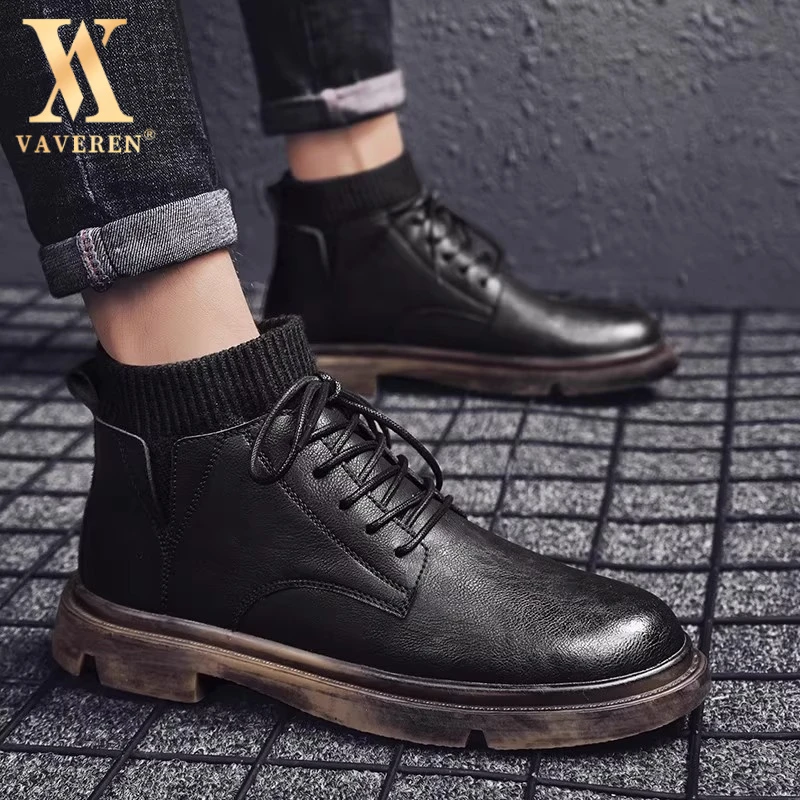 马丁靴男款高帮中帮男鞋2025新款休闲皮鞋男士鞋子美式男款马丁靴