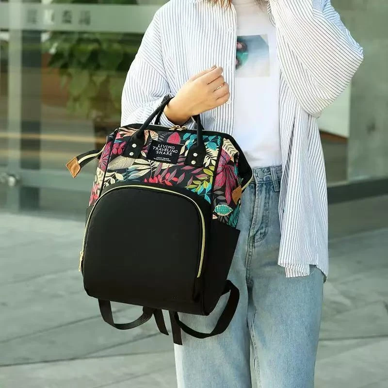 潮流印花妈咪包 多功能双肩包 户外休闲时尚多功能外出母婴包