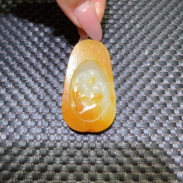 和田玉未镶嵌挂件财福双收