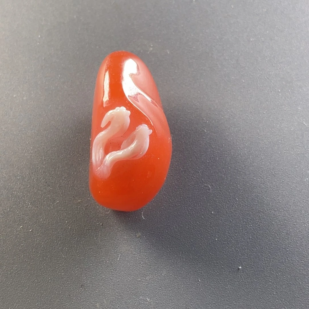 南红玛瑙未镶嵌天然原矿俏色巧雕好运连连
