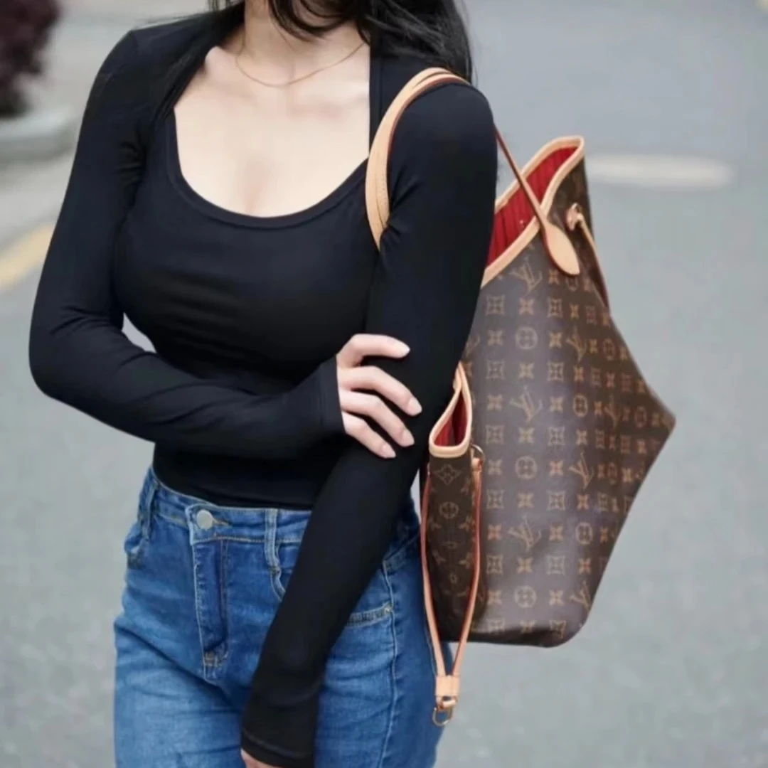 95新 LouisVuitton/路易威登 95新全原neverfull中号单肩包成套