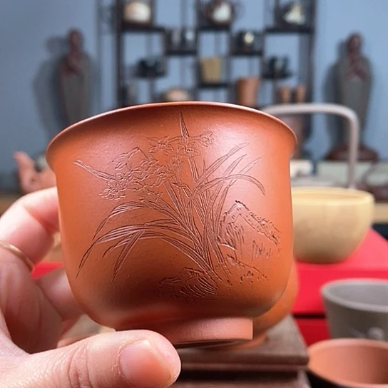 紫砂茶杯玉兰杯微瑕