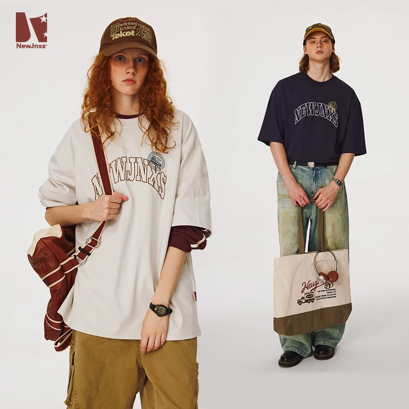 江南先生入手我的人生短袖美式复古印花logo短袖JN42X76