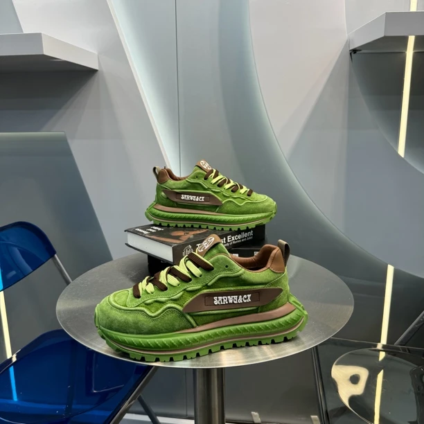 低帮老爹鞋2025春季新款舒适磨砂皮百搭休闲男鞋