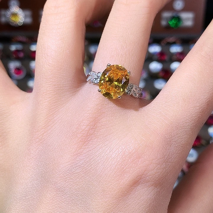 925银金丝雀黄戒指911