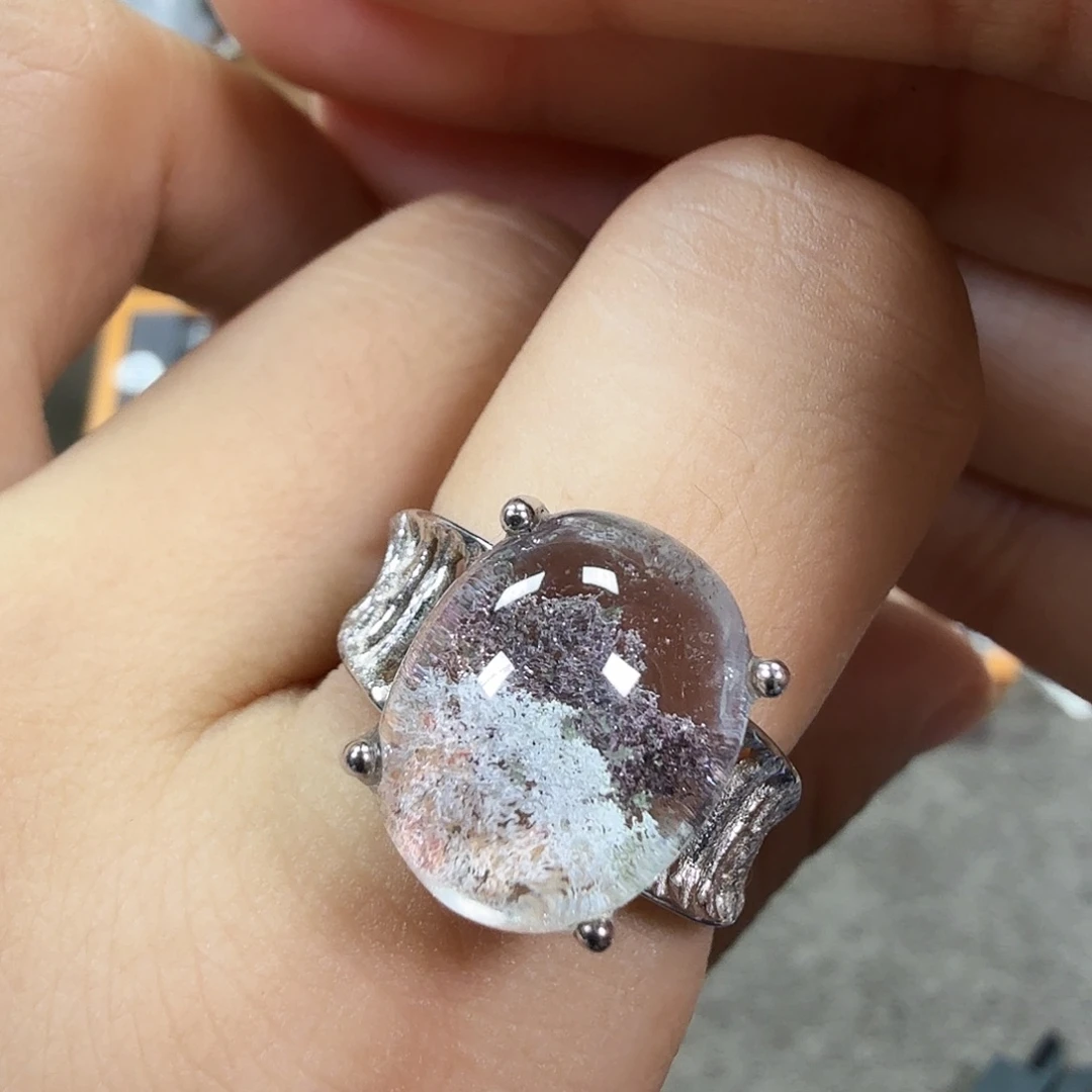银S925镶嵌戒指水晶