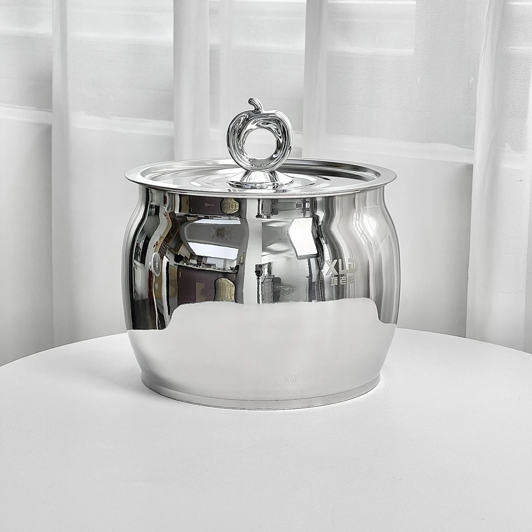 【项老爹】双层防烫双耳猪油锅304不锈钢带盖家用耐高温大容量油罐