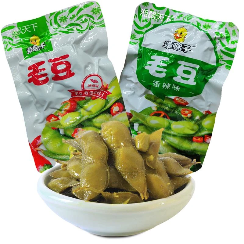 章鸭子香辣毛豆湖南特产爆辣独立包装开袋即食小吃办公小零食