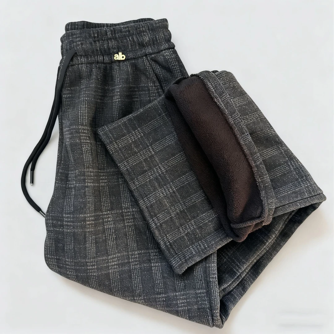 1.3百搭高腰休闲松紧腰直筒长裤25329