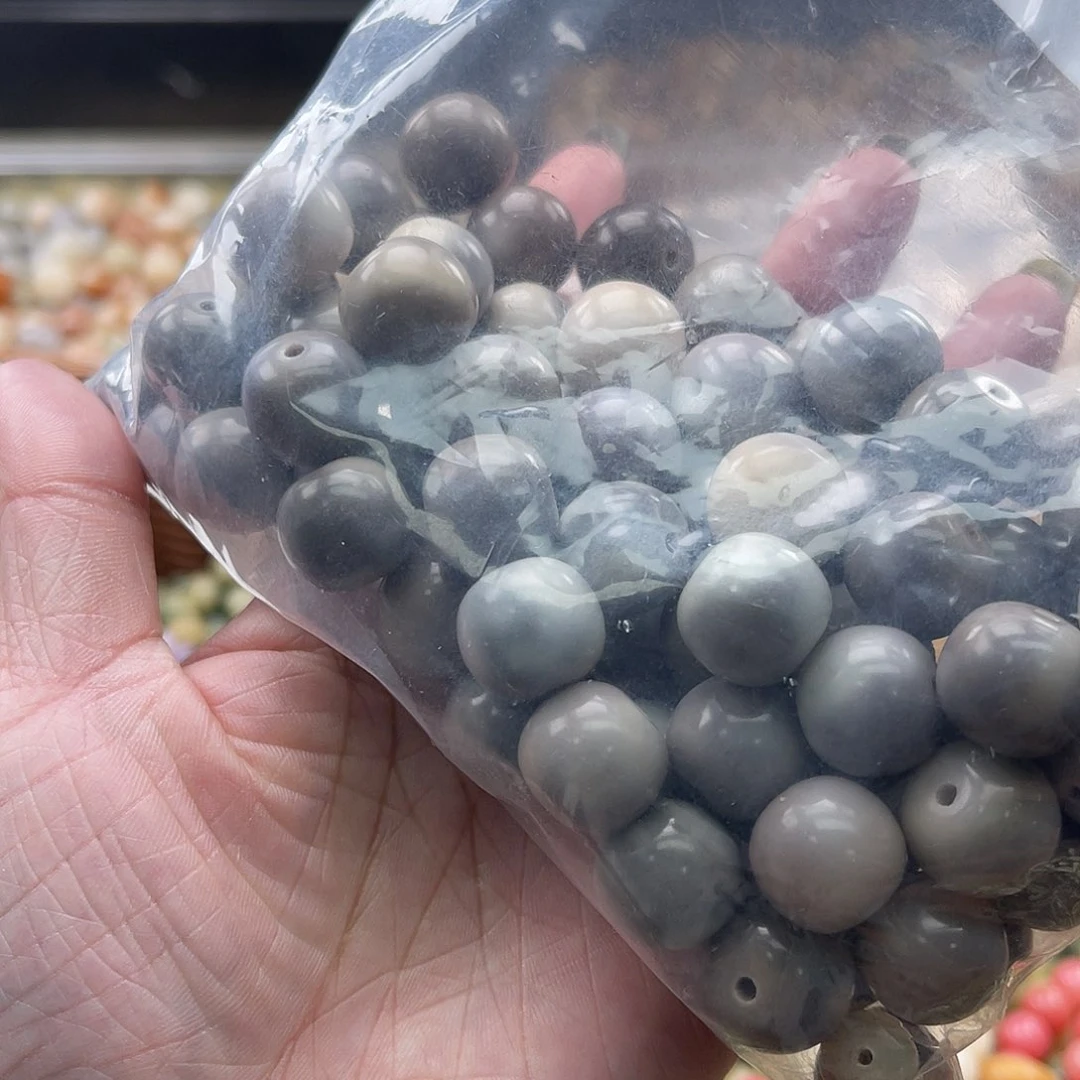 白玉菩提吊坠A/14mm/30颗锅底