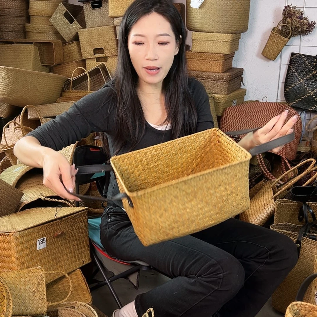 编织带草编包/草编收纳盒微瑕疵
