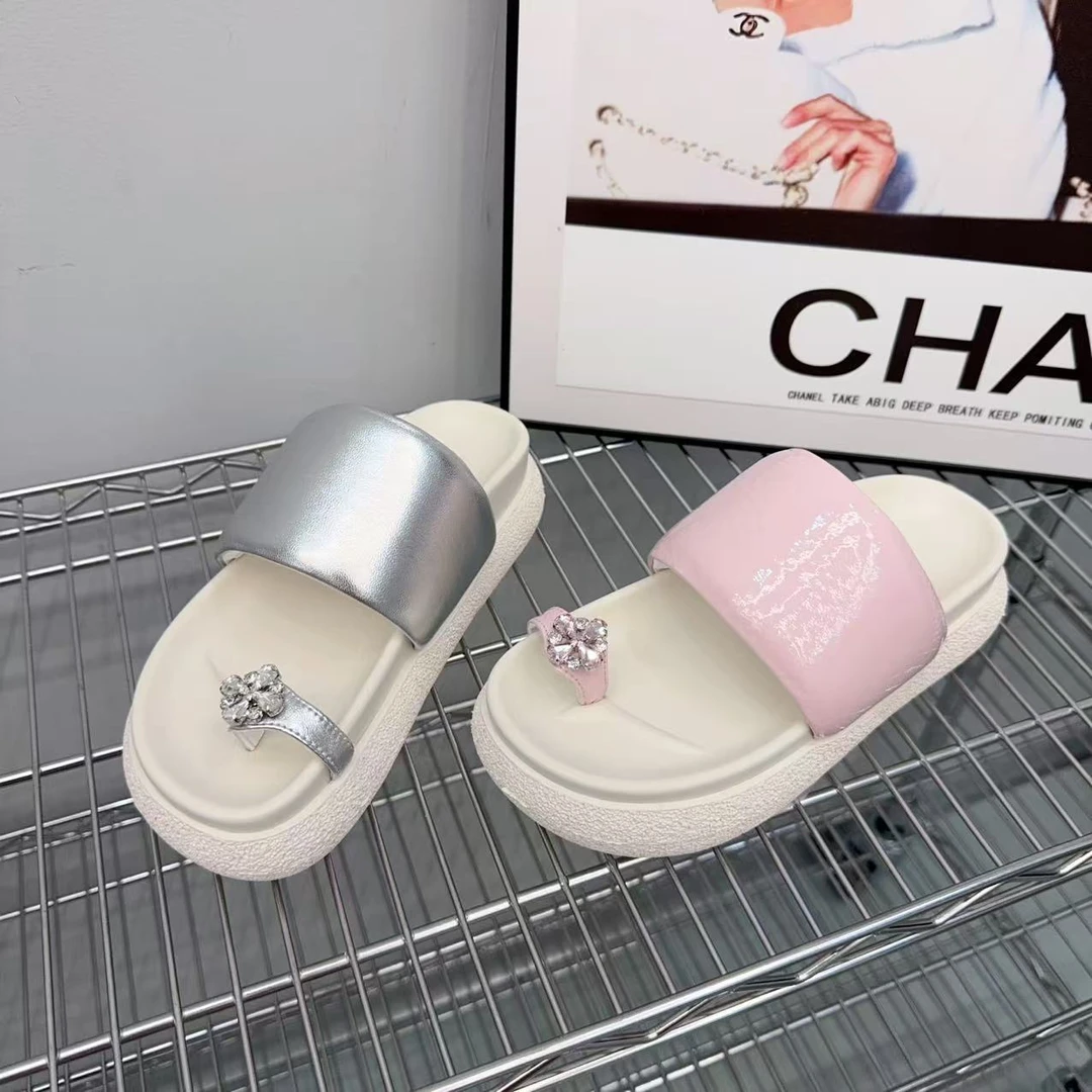 预售G4｜真皮羊里夹指水钻凉鞋女鞋｜半码拍小｜6616-19