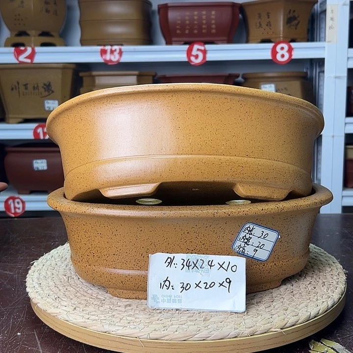 紫砂花盆蛇年大吉