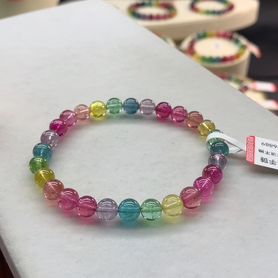 【闪购商品】手链未镶嵌碧玺碧玺荧光色标单圈6.8