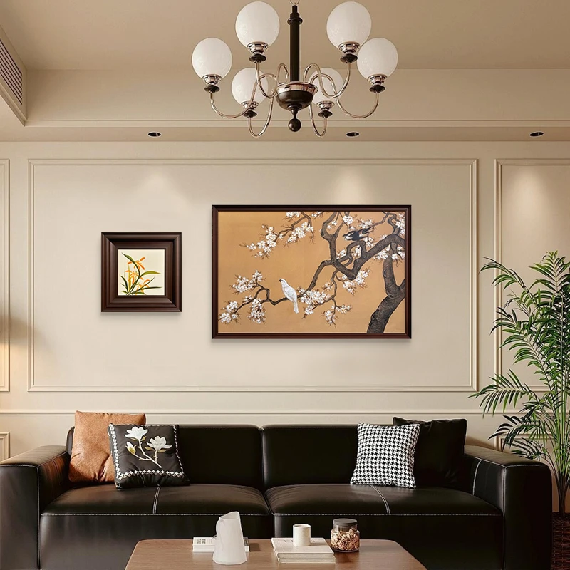 法式沙发背景墙组合装饰画油画中古风餐厅挂画宋代美学高级感壁画