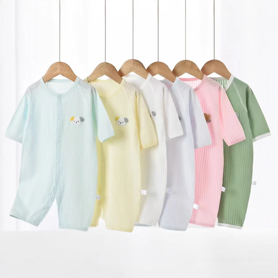 婴儿连体衣冰氧棉无骨宝宝爬服新生儿哈衣夏婴儿衣服新生儿连体衣